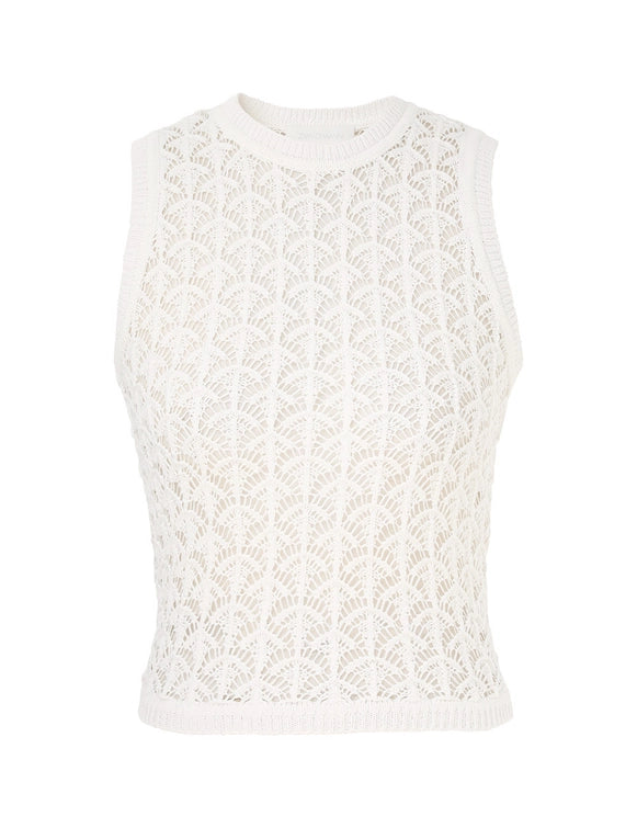 Wylie Crop Tank Top, Ivory