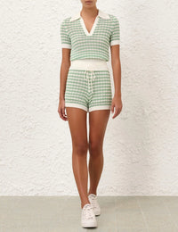 Everley Knit Short, Green Cream