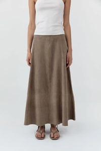 Suede Circle Skirt, Earth