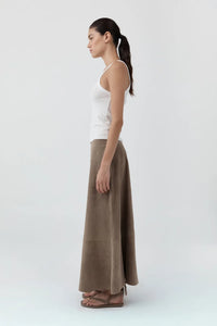 Suede Circle Skirt, Earth