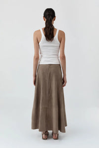 Suede Circle Skirt, Earth