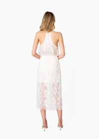 Racer Charmeuse Cami, White