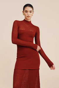 Romy High Neck Dress, Chilli