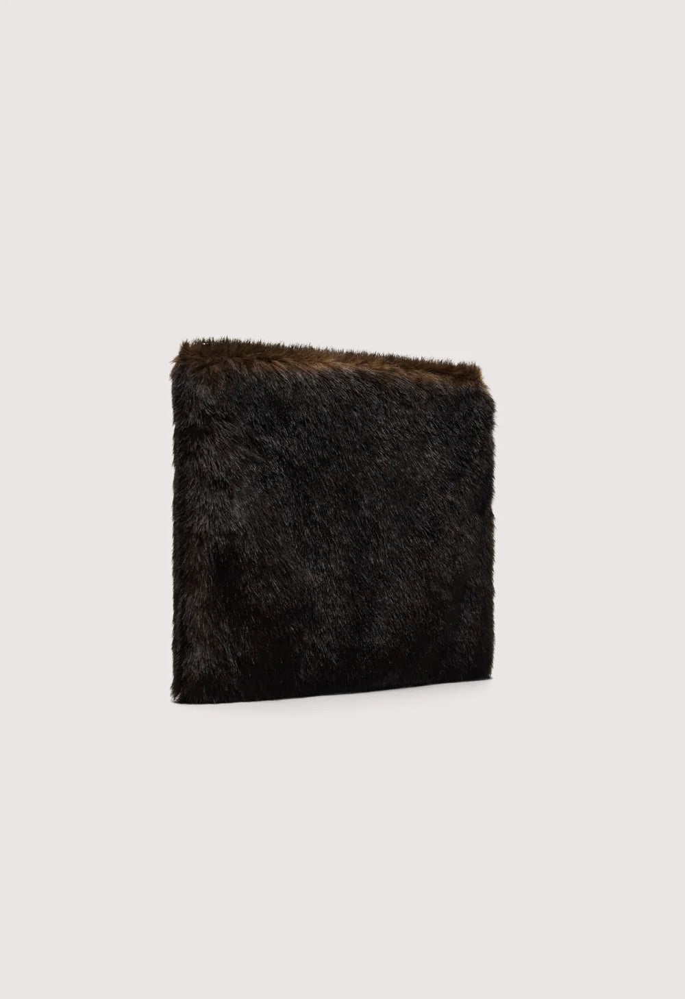 Flint Faux Fur Clutch, Dark Brown
