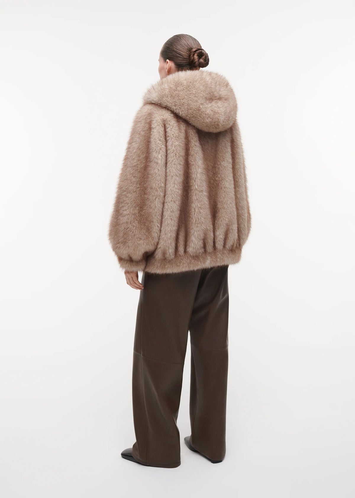 Hailey Long Faux Fur Jacket, Beige