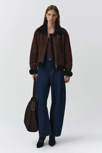 Cassia Shearling Jacket, Chocolate