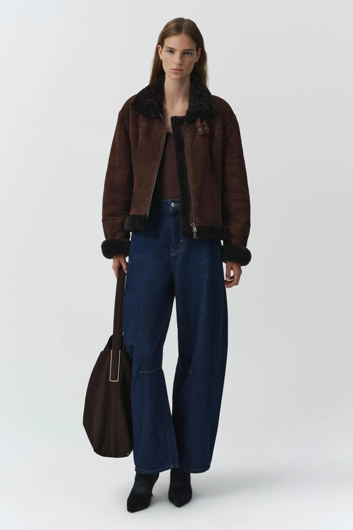 Cassia Shearling Jacket, Chocolate