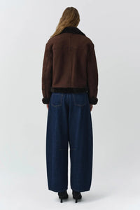 Cassia Shearling Jacket, Chocolate