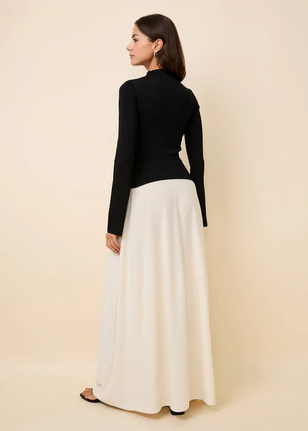 The Soglio Dress, Ecru/Noir