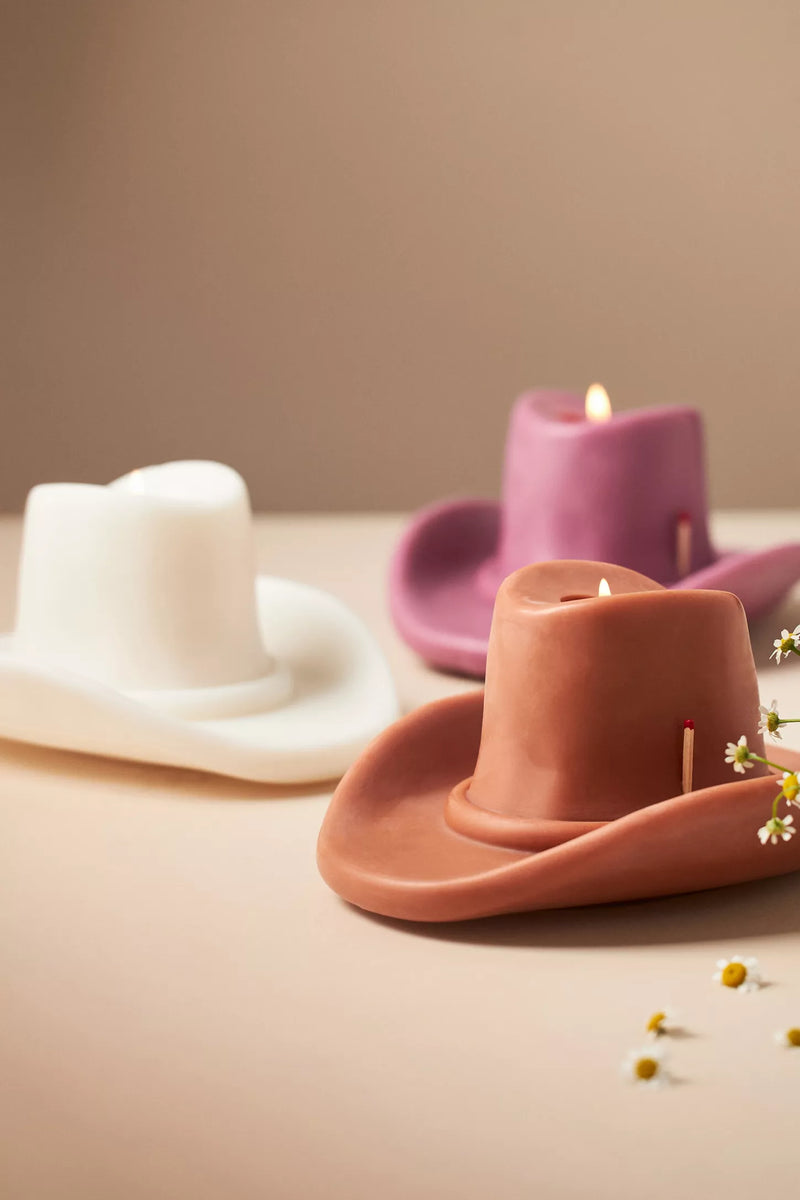 Belle Star Cowboy Hat Candle, Cognac