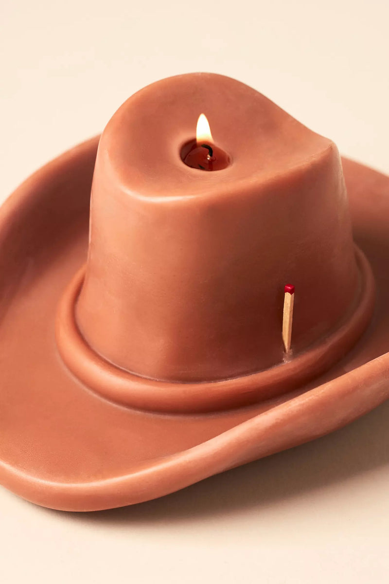 Belle Star Cowboy Hat Candle, Cognac