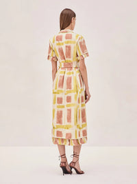 Arbena Dress, Yellow Brushstroke