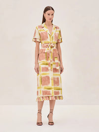 Arbena Dress, Yellow Brushstroke