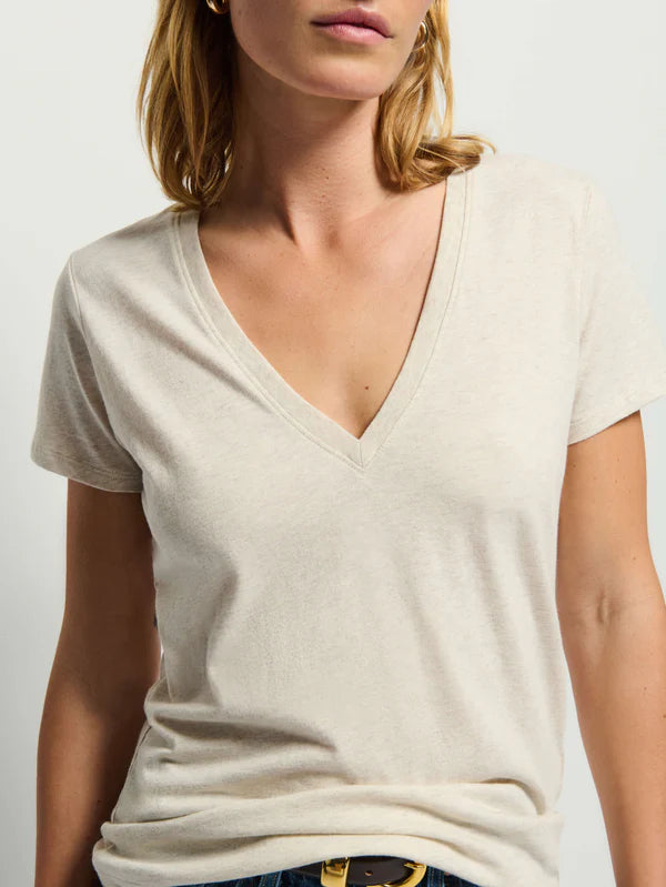 Blair V Neck, Heather Oatmeal