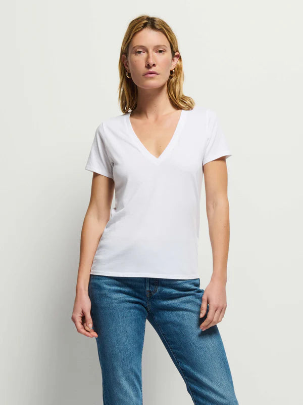 Blair V Neck, White