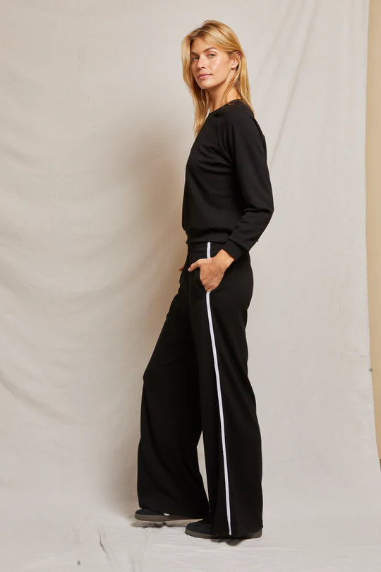 Nadia Wide Leg Pants, True Black