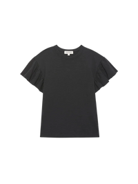 Camille Ruffle Tee, Jet Black