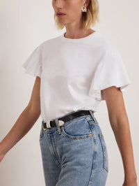 Camille Ruffle Tee, Optic White
