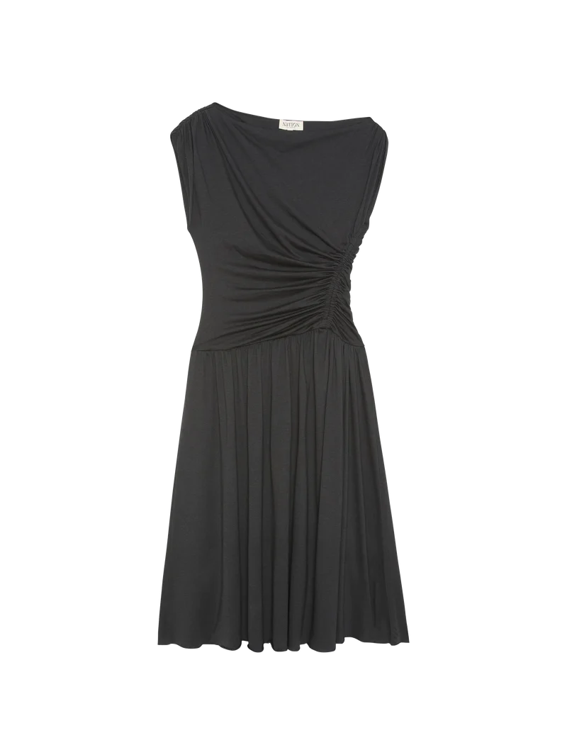 Claressa Midi Dress, Jet Black