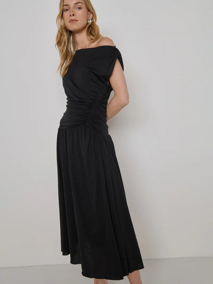 Claressa Midi Dress, Jet Black