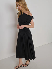 Claressa Midi Dress, Jet Black