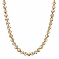 Caella Bezel Tennis Chain Necklace, Gold