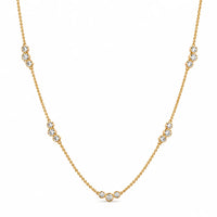 Anouk Triple Bezel Station Chain Necklace, Gold