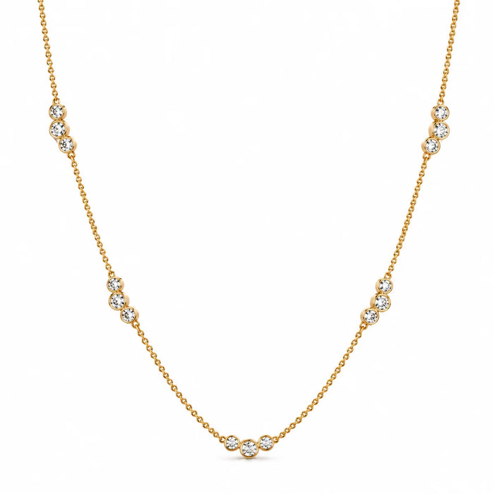 Anouk Triple Bezel Station Chain Necklace, Gold
