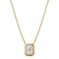 Noa Radiant Bezel Pendant Necklace, Gold