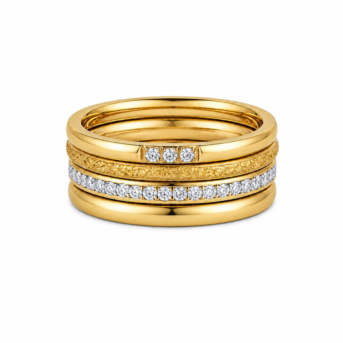 Nico Stackable Ring Set, Gold