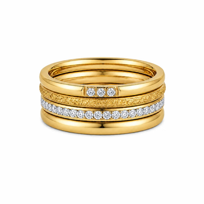 Nico Stackable Ring Set, Gold
