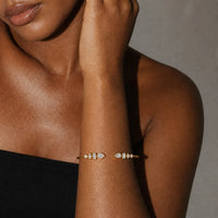 Amelie Mixed Bezel Cuff Bracelet, Gold