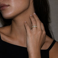 Noa Radiant Bezel Eternity Ring, Gold