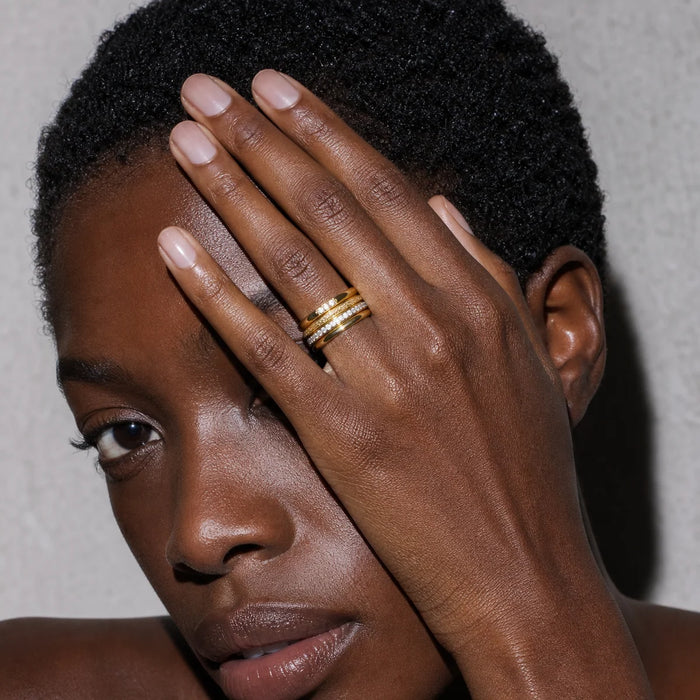 Nico Stackable Ring Set, Gold