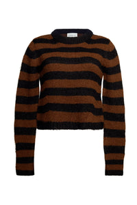 Ava Stripe Sweater, Black Cocoa Stripe