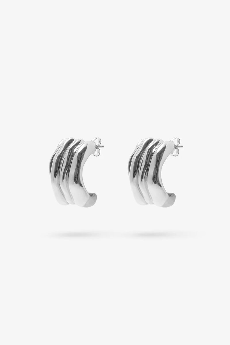 Vertigo Earrings, Silver