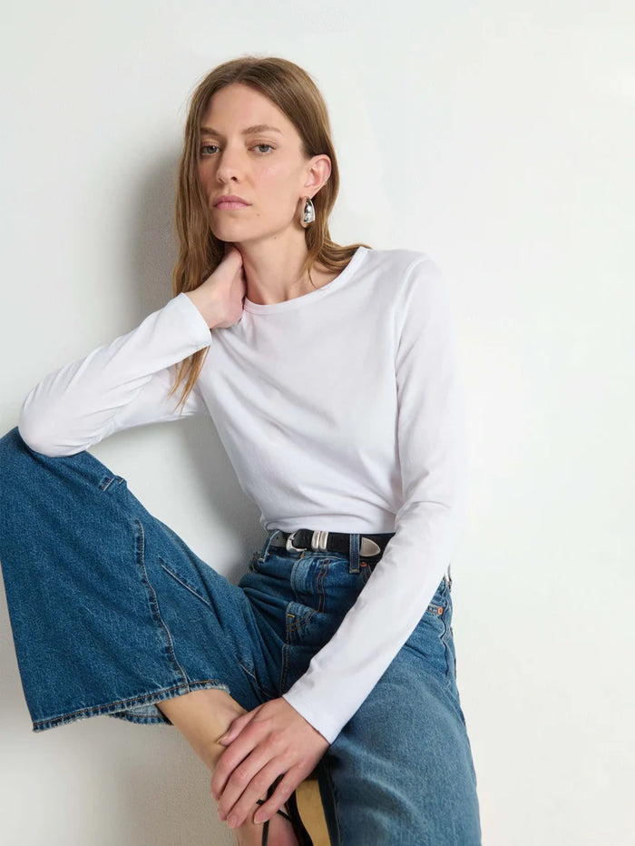 Frances Crew Neck Tee, White