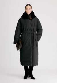 Darcy Puffer Jacket, Black Grizzly