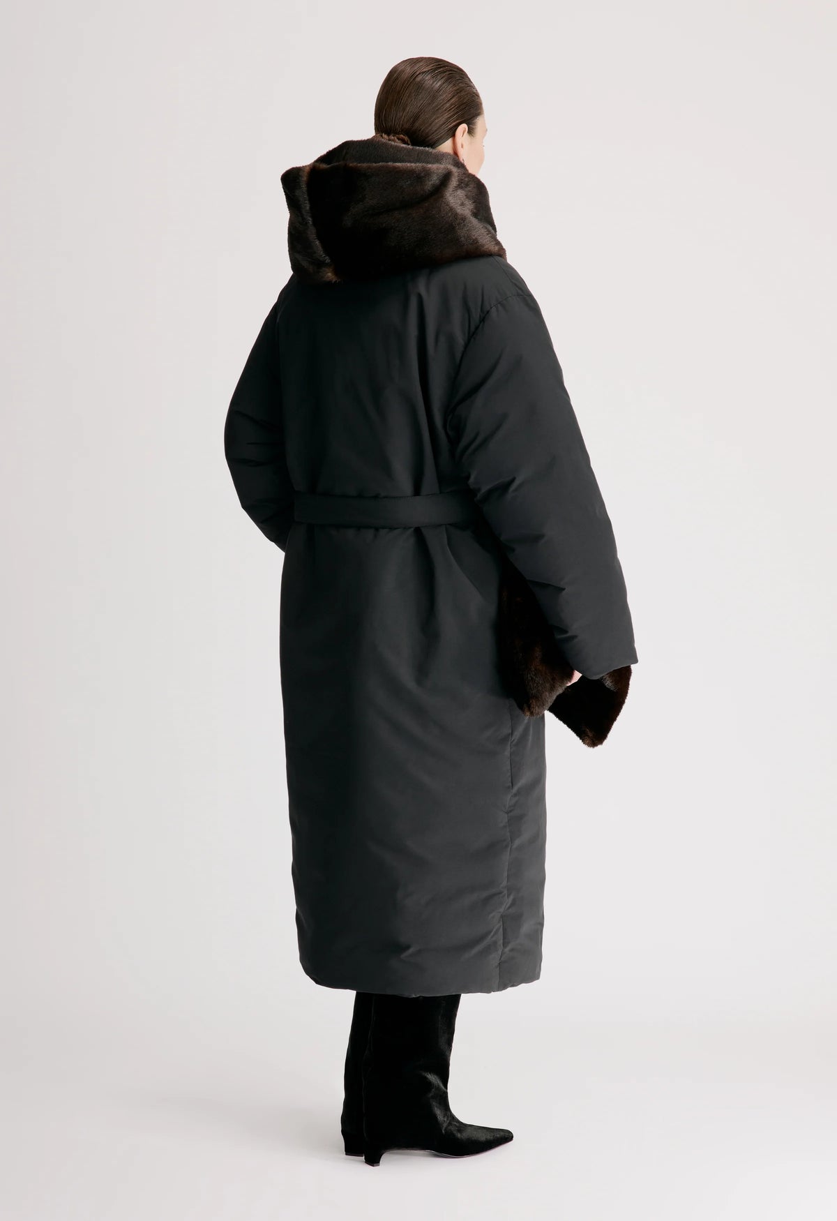 Darcy Puffer Jacket, Black Grizzly