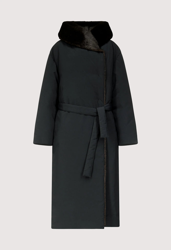 Darcy Puffer Jacket, Black Grizzly