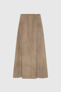 Suede Circle Skirt, Earth