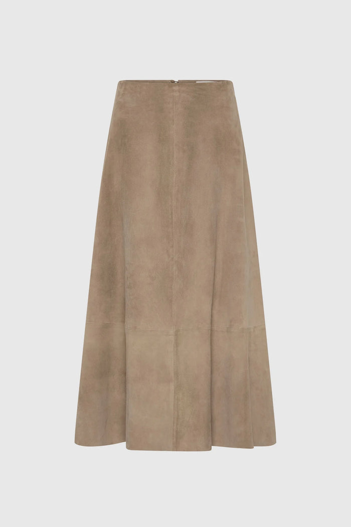 Suede Circle Skirt, Earth