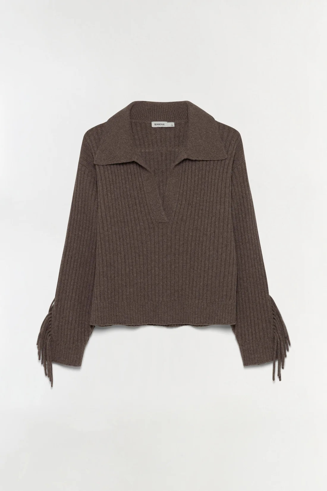 Natalia Collared Sweater, Mushroom Melange
