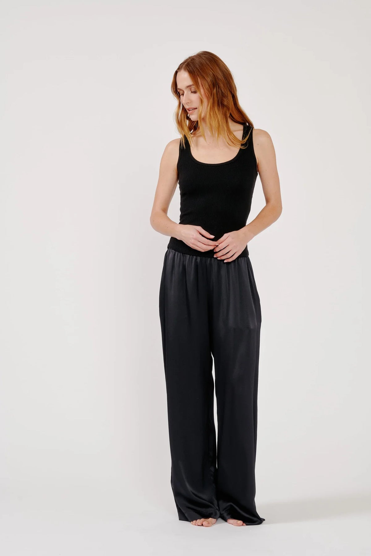 Coco Scoop Neck Tank, Black