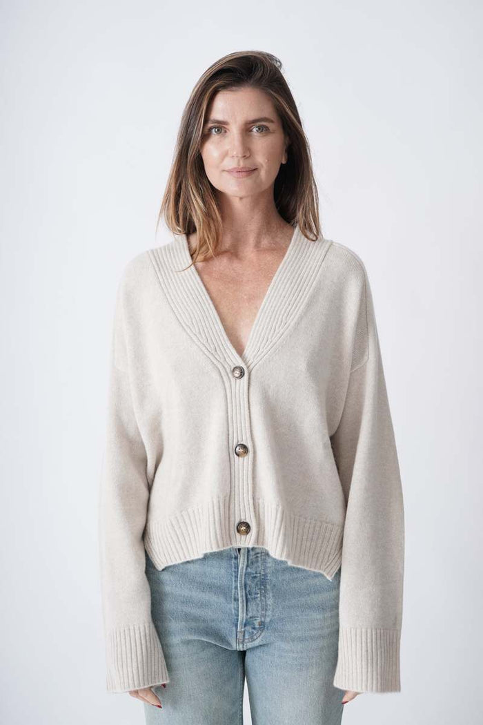 Kaia Cardigan, Oat Melange