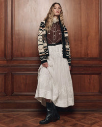 The Lattice Lace Victorian Skirt, White