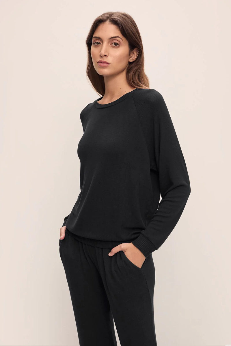 Cozy Time Crew Neck Pullover, Black