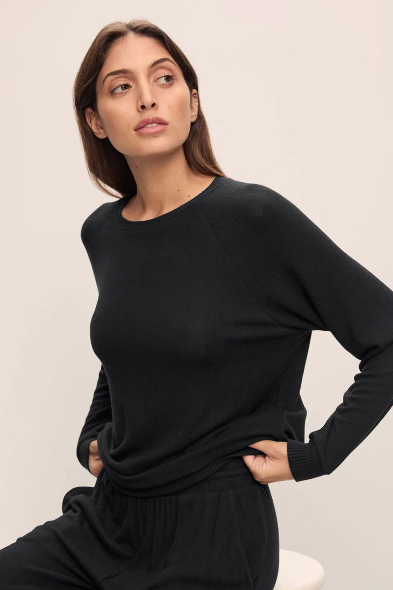 Cozy Time Crew Neck Pullover, Black