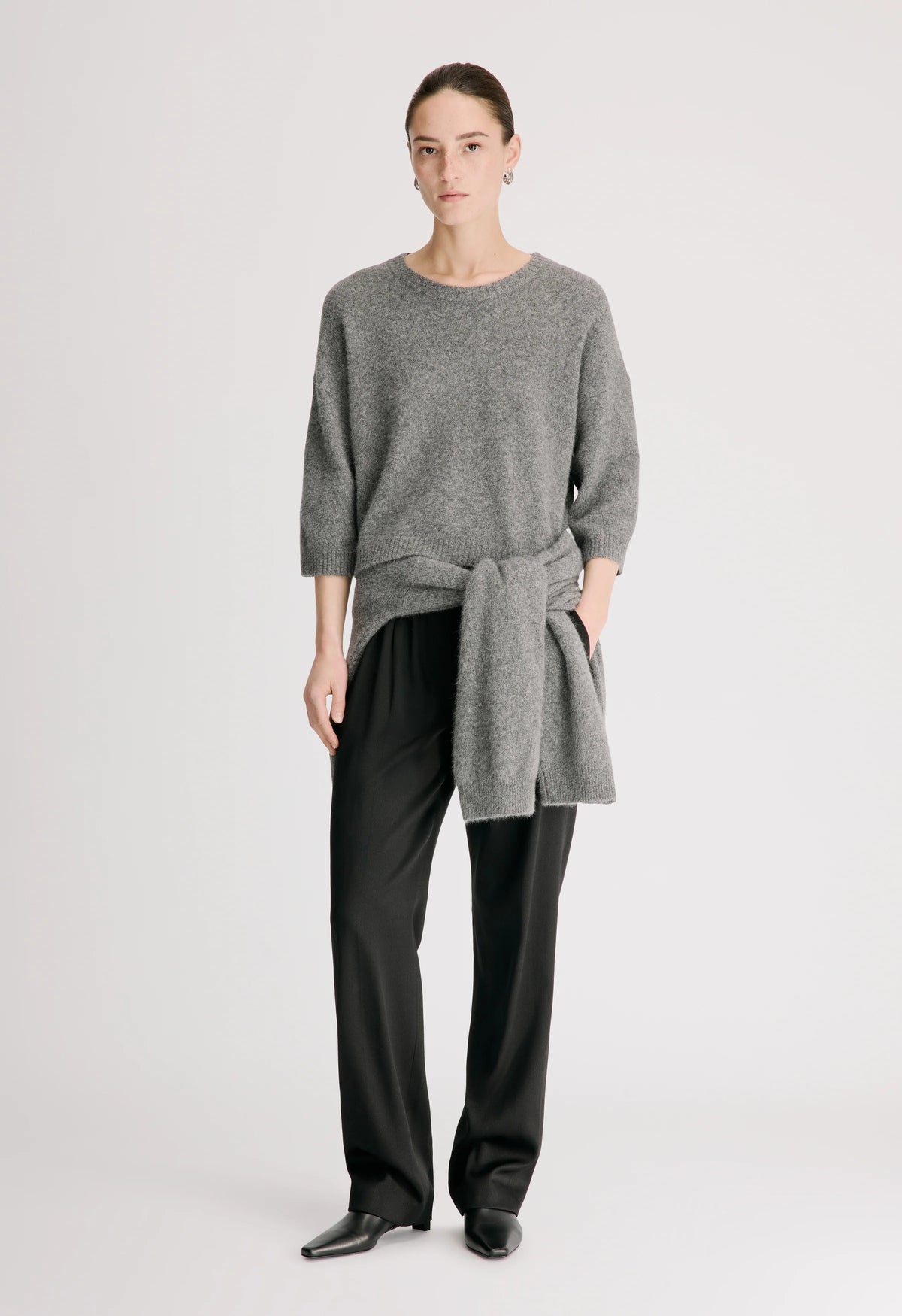 Azali Crewneck Sweater, Anthracite Melange