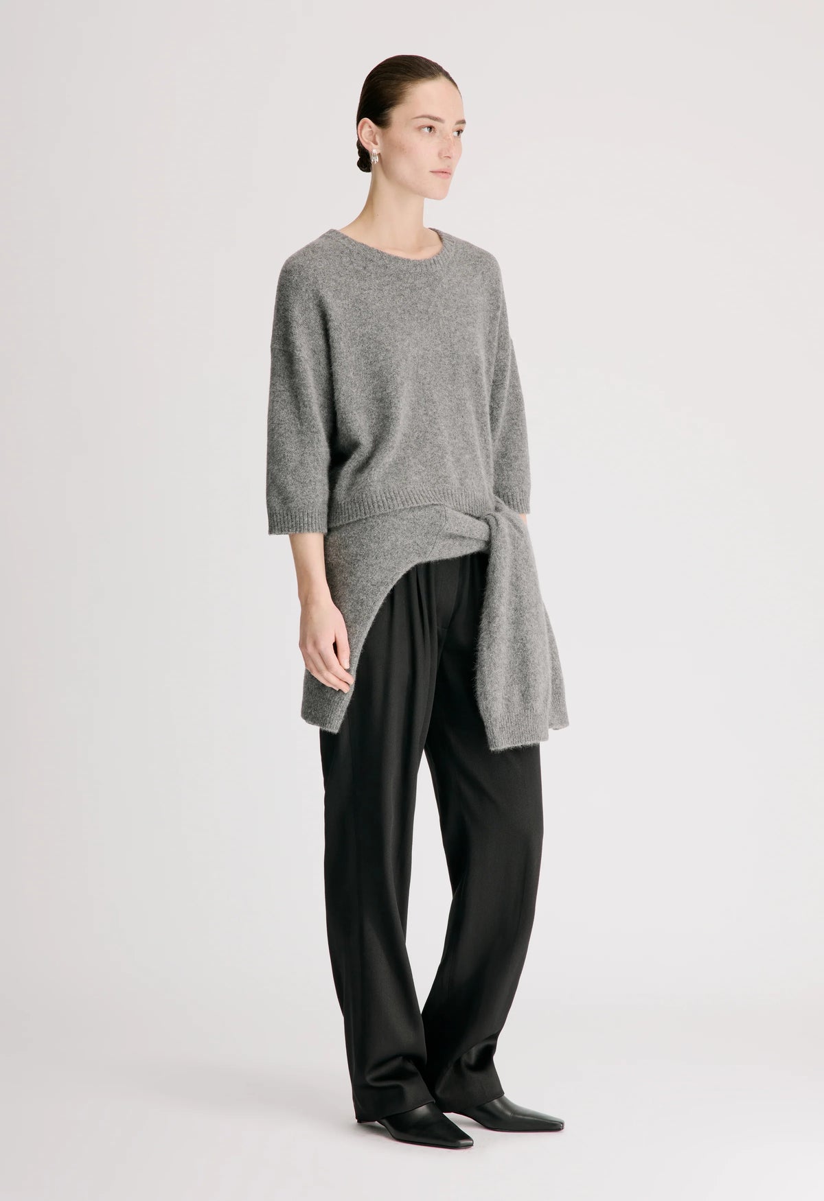Azali Crewneck Sweater, Anthracite Melange